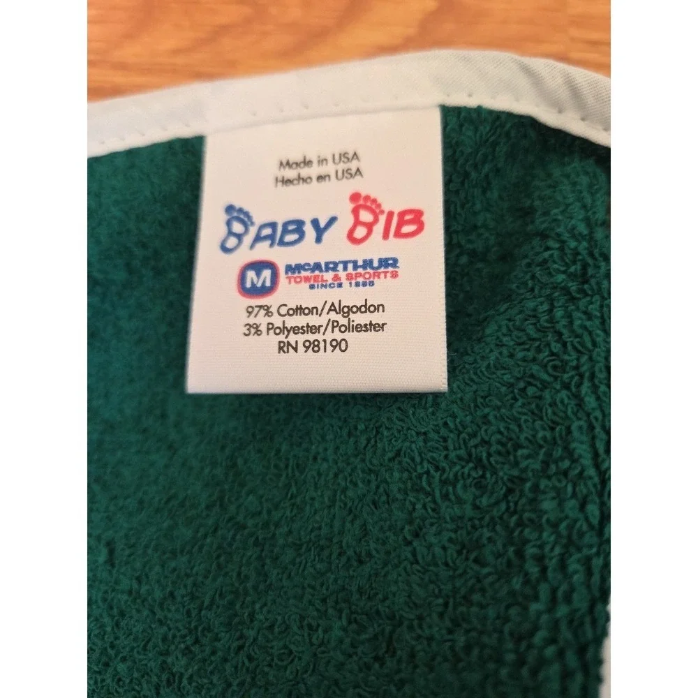 NHL Minnesota Wild Baby Bib Little Wild Fan Bib Green Hockey NWT Snap Closure